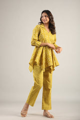 Meera Mustard Yellow Flared Co-Ord Set