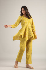 Meera Mustard Yellow Flared Co-Ord Set