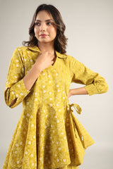 Meera Mustard Yellow Flared Co-Ord Set