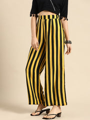 Mustard Yellow Black Stripped Palazzo