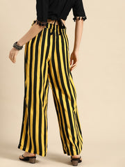 Mustard Yellow Black Stripped Palazzo