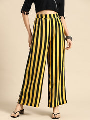 Mustard Yellow Black Stripped Palazzo