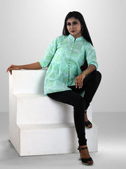 Rubi Mint Ethnic Printed Casual Top