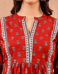 Red Designer Top